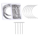 Maxbell Curved Pins Leather Blocking Knitting Hand Sewing Pins 70Pcs 3in 2in T Pins