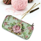 Maxbell Crochet Hook Case Organiser (Empty) Knitting Needle Storage Bag Zip peony