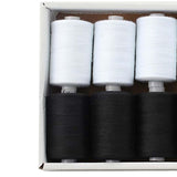 Maxbell Sewing Threads Kit Polyester 1000 Yards Per Spool All Purpose Black White
