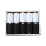 Maxbell Sewing Threads Kit Polyester 1000 Yards Per Spool All Purpose Black White