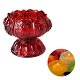 Maxbell Lotus Tealight Candle Stand for Parlor Romantic Candle Dinners Wedding Red