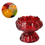 Maxbell Lotus Tealight Candle Stand for Parlor Romantic Candle Dinners Wedding Red