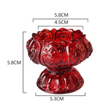 Maxbell Lotus Tealight Candle Stand for Parlor Romantic Candle Dinners Wedding Red