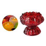 Maxbell Lotus Tealight Candle Stand for Parlor Romantic Candle Dinners Wedding Red