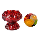 Maxbell Lotus Tealight Candle Stand for Parlor Romantic Candle Dinners Wedding Red