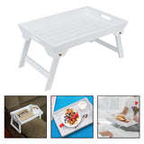 Maxbell Wooden Clip On Sofa Tray Foldable Desk Bed Tray for Coffee  White L