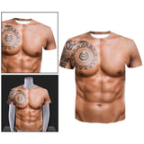 Maxbell 3D Print Patterned Men's Muscle T Shirt Round Neck Short Sleeve Halloween Style 1