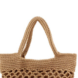 Maxbell Bohemia Straw Woven Handbag Top Handle Satchel Tote for Women Ladies Brown