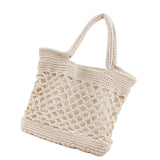 Maxbell Bohemia Straw Woven Handbag Top Handle Satchel Tote for Women Ladies Beige