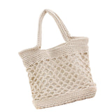 Maxbell Bohemia Straw Woven Handbag Top Handle Satchel Tote for Women Ladies Beige