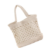 Maxbell Bohemia Straw Woven Handbag Top Handle Satchel Tote for Women Ladies Beige