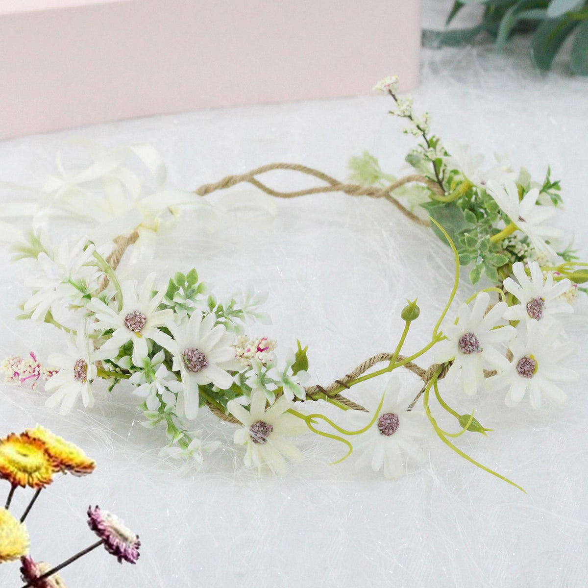 Maxbell Floral Crown Flower Headband Head Wreath for Party Festival Daisy
