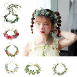 Maxbell Floral Crown Flower Headband Head Wreath for Party Festival Pine Leaf
