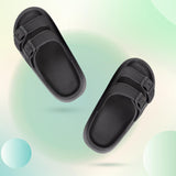 Maxbell Shower Slippers EVA Flat Sole Slippers Anti Slip for Indoor Outdoor Bathroom Black 39 to 40