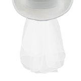 Maxbell Bride Cowgirl Hat with Veil White Cowboy Hat for Wedding Photo Props Costume