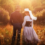 Maxbell Bride Cowgirl Hat with Veil White Cowboy Hat for Wedding Photo Props Costume