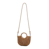Maxbell Straw Woven Tote Shoulder Straps Vintage Style Casual Bags Large Wallet Camel