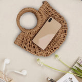 Maxbell Straw Woven Tote Shoulder Straps Vintage Style Casual Bags Large Wallet Camel