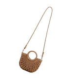 Maxbell Straw Woven Tote Shoulder Straps Vintage Style Casual Bags Large Wallet Camel
