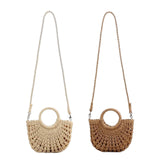 Maxbell Straw Woven Tote Shoulder Straps Vintage Style Casual Bags Large Wallet Camel