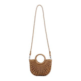Maxbell Straw Woven Tote Shoulder Straps Vintage Style Casual Bags Large Wallet Camel