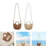 Maxbell Straw Woven Tote Shoulder Straps Vintage Style Casual Bags Large Wallet Camel