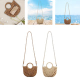 Maxbell Straw Woven Tote Shoulder Straps Vintage Style Casual Bags Large Wallet Camel