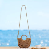 Maxbell Straw Woven Tote Shoulder Straps Vintage Style Casual Bags Large Wallet Camel
