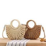 Maxbell Straw Woven Tote Shoulder Straps Vintage Style Casual Bags Large Wallet Camel