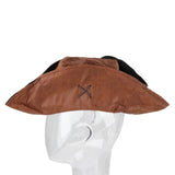 Maxbell 1 Piece Tricorn Accs Brown Pirate Hat for Outdoor Costume Unisex Children