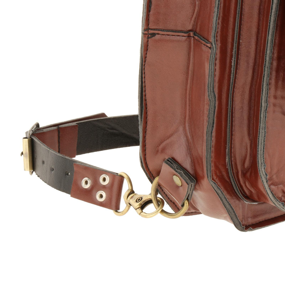 Maxbell Waist Ring Belt Pouch Fanny Bag Wallet Multifunctional Prop Costume Gothic Brown