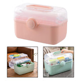 Maxbell Medicine Storage Box Organizer Bin W/ Lock First Aid Carrying Case Pink M