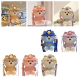 Maxbell 1000ml Cute Water Bottle with Straw Bear Shape for Office Travel Girls Coffee