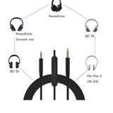 Maxbell Headphone Replacement Cable 2.5mm 140cm for QC25 35 35II  Black with Mic