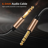 Maxbell 6.35mm Stereo Audio Instrument Cable for Microphone Electric Guitar Mixer