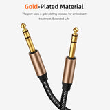 Maxbell 6.35mm Stereo Audio Instrument Cable for Microphone Electric Guitar Mixer