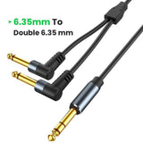 Maxbell 1/4 Insert Cable 6.35mm TRS to Dual 6.35mm TS for Sound Cards Amplifiers