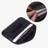 Maxbell Carbon Fiber PU Faraday Bag Car RFID Signal Blocking Pocket Wallet for Phone