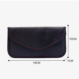 Maxbell Carbon Fiber PU Faraday Bag Car RFID Signal Blocking Pocket Wallet for Phone