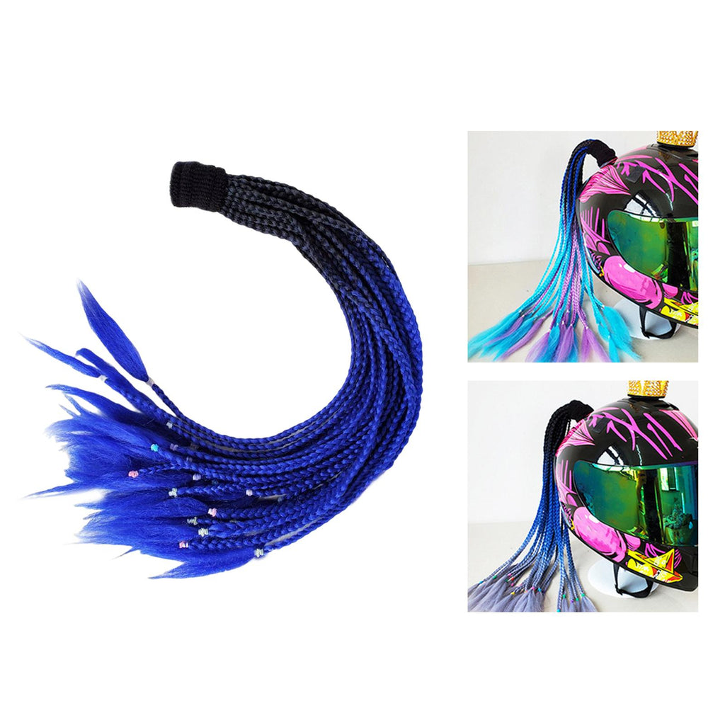 Maxbell Motorcycle Helmet Braids Ponytail 55cm-60cm Punk Fits for Bicycle Female Men