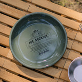 Maxbell Round Dish Serving Tray Enamel Dinner Platter for Cake Home Dark Green