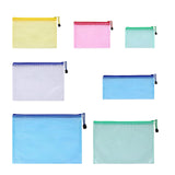 Maxbell 7Pcs Document Pouch Bag Zip File Mesh Folder for Cosmetics Travel Office