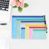 Maxbell 7Pcs Document Pouch Bag Zip File Mesh Folder for Cosmetics Travel Office