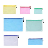 Maxbell 7Pcs Document Pouch Bag Zip File Mesh Folder for Cosmetics Travel Office