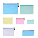 Maxbell 7Pcs Document Pouch Bag Zip File Mesh Folder for Cosmetics Travel Office