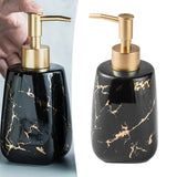 Maxbell Reusable Soap Dispenser Holds 350ml Liquid Hand Pump Marbling Bottle Black