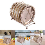Maxbell 6Pcs Metal Coaster Tea Desserts Dish with Rack Easy Store HomeSilver