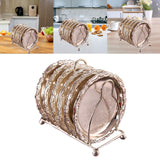 Maxbell 6Pcs Metal Coaster Tea Desserts Dish with Rack Easy Store HomeSilver