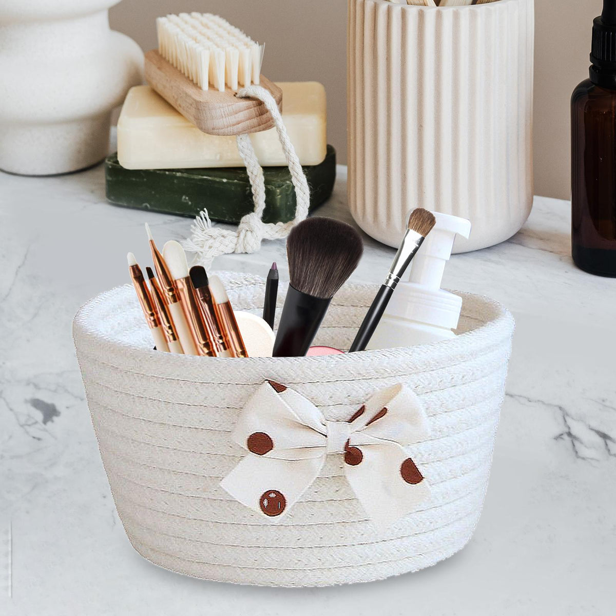Maxbell Storage Basket Cute Wear Resistant Home Decor for Bedroom Nursery Blankets Medium