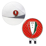 Maxbell Funny Golf Ball Marker Hat Clip Metal Attach to Caps Visor for Men Women Red